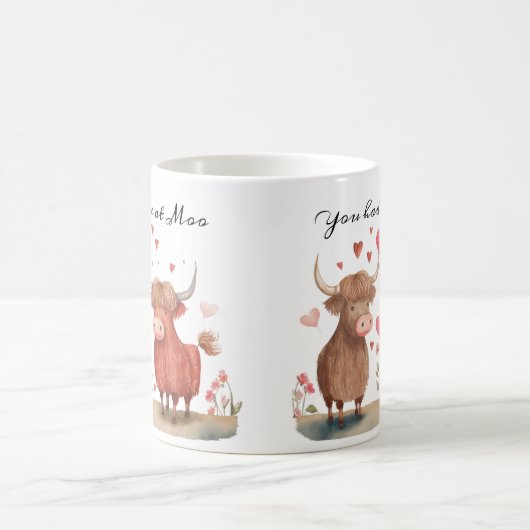 ハイランドカウバレンタインデーモームグで私を持っていた コーヒーマグカップ (中央)