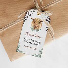 ハイランドカウバースデーパーティーサンキューユユーラベル ギフトタグ