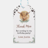 ハイランドカウバースデーパーティーサンキューユユーラベル ギフトタグ (正面)