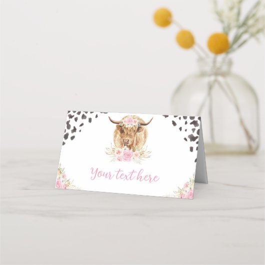 ハイランドカウバースデーパーティー座席表 プレイスカード (正面)