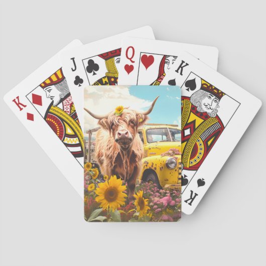 ハイランドカウヒマフラワースクラップブック紙 トランプ (裏面)
