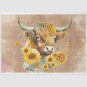 ハイランドカウヒマワリ6デクページ紙 薄葉紙 (正面)