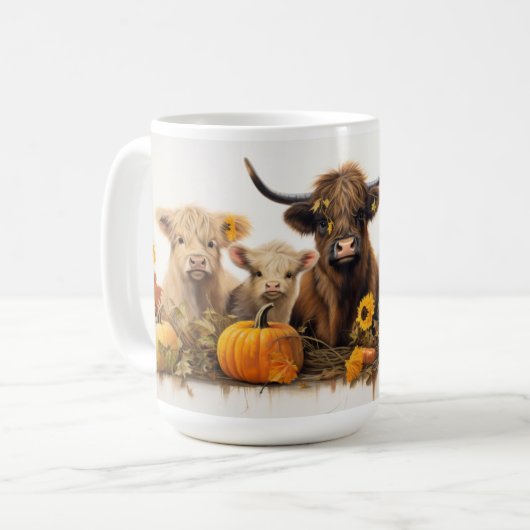 ハイランドカウヒマワリ コーヒーマグカップ (正面左)