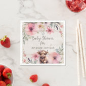 ハイランドカウピンクフローラ愛らしいベビーガールシャワー スタンダードカクテルナプキン (インサイチュ)