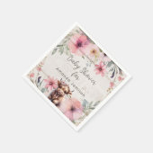 ハイランドカウピンクフローラ愛らしいベビーガールシャワー スタンダードカクテルナプキン (角)