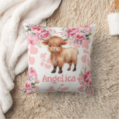 ハイランドカウピンクボホーキッズ装飾用クッション クッション (ブランケット)