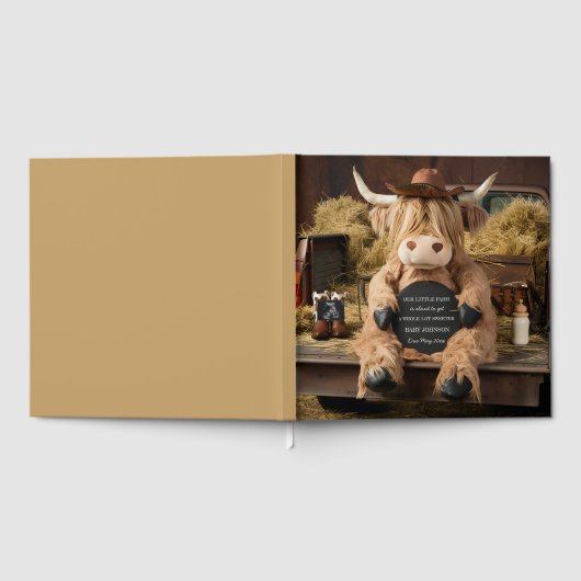 ハイランドカウファームをテーマにしたベビー写真集の記念 ゲストブック (全面)