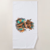 ハイランドカウファームハロウィーン ビーチタオル (正面)