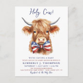 ハイランドカウファーム動物の愛国的な赤ちゃんシャワー ポストカード (正面)