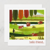 ハイランドカウフィールドハローフレンド ノートカード (正面/裏面)