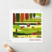 ハイランドカウフィールドハローフレンド ノートカード (正面/裏面インサイチュ)