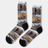 ハイランドカウフォトコラージュ、クルーソックス ソックス (左)