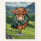 ハイランドカウフォーブスタータンチェックスカーフ ノートブック (正面)