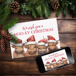 ハイランドカウフラットクリスマスカード シーズンカード