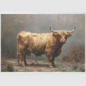 ハイランドカウフル体ヴィンテージ絵を描のデコパージュ 薄葉紙 (正面)