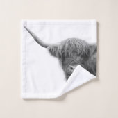 ハイランドカウブラック&ホワイト#4 バスタオルセット (ウォッシュタオル)