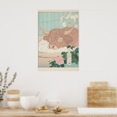 ハイランドカウプリント 浮世絵 日本風バスルームアート ポスター (キッチン)