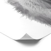 ハイランドカウヘッドポートレート白黒 ポスター (角)