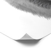 ハイランドカウヘッドポートレート白黒 ポスター (角)