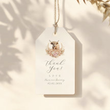 ハイランドカウベイビーシャワーメッセージカード