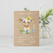 ハイランドカウベビーシャワーフローラ招待状 招待状 (スタンド正面)