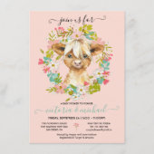 ハイランドカウベビーシャワーリース 招待状 (正面)