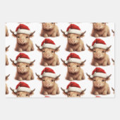 ハイランドカウホリデーラッピング紙3シーツ ラッピングペーパーシート (正面)