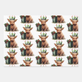 ハイランドカウホリークラウンラッピング紙 ラッピングペーパーシート