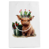 ハイランドカウホリークリスマスすてきミディアム抱き枕 ミディアムペーパーバッグ (正面)