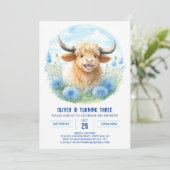 ハイランドカウボーイズワイルドフラワーピクニック誕生日 招待状 (スタンド正面)