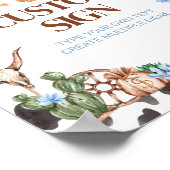 ハイランドカウボーイバースデーパーティーテーブルサイン ポスター (角)