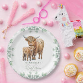 ハイランドカウボーホグリーンリーファーム動物の赤ちゃんシャワー ペーパープレート (パーティー)