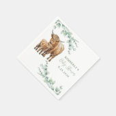 ハイランドカウボーホグリーンリーユーカリ赤ちゃんシャワー スタンダードカクテルナプキン (角)