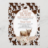 ハイランドカウボーホフローラベビーシャワー 招待状 (正面/裏面)