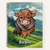 ハイランドカウマクベスタータンチェックスカーフ ノートブック (正面)