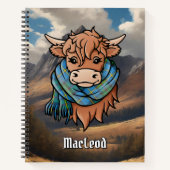 ハイランドカウマクロード狩りタータンチェックスカーフ ノートブック (正面)