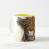 ハイランドカウマグカップ、スコティッシュカウフラワーアルフィ ツートーンマグカップ (正面左)