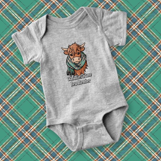 ハイランドカウマファーレーンエンシェント狩りスカーフ ベビーボディスーツ