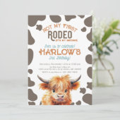 ハイランドカウミイファーストロデオカウープリント誕生日 招待状 (スタンド正面)