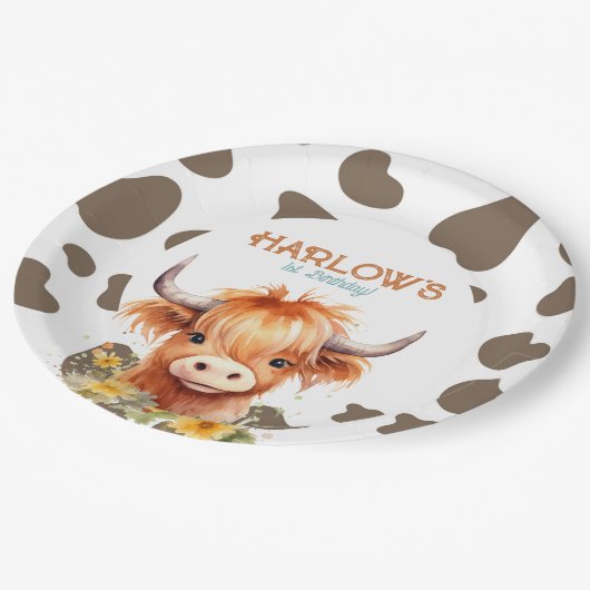 ハイランドカウミーファーストロデオ誕生日パーティー ペーパープレート