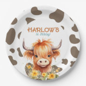 ハイランドカウミーファーストロデオ誕生日パーティー ペーパープレート (正面)