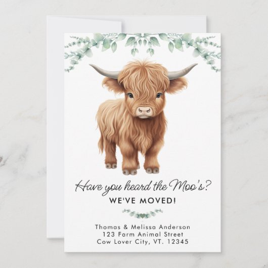 ハイランドカウユーカリプタスファーム新しいアドレス移動 案内状 (正面)