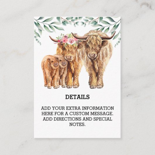 ハイランドカウユーカリ詳細ツインインサート エンクロージャーカード (正面)