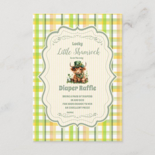 ハイランドカウラッキーリトルシャームロックディパーラフル エンクロージャーカード (正面)