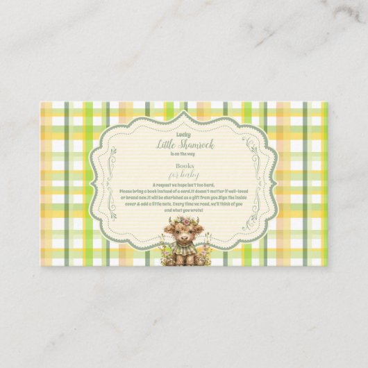 ハイランドカウラッキーリトルシャームロックブックスベビー エンクロージャーカード (正面)