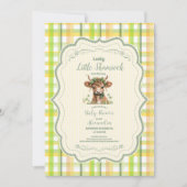 ハイランドカウラッキーリトルシャームロックベビーシャワー 招待状 (正面)