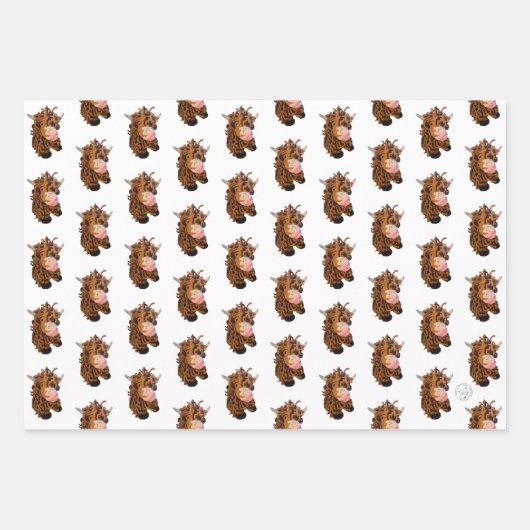 ハイランドカウラッピング紙 ラッピングペーパーシート (正面)