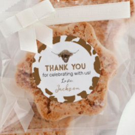 ハイランドカウラベル誕生日ベビーシャワー ラウンドシール