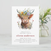 ハイランドカウワイルドフラワーベビーシャワー 招待状 (スタンド正面)