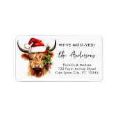 ハイランドカウーフェスティバルサンタホリデー差出人住所 ラベル (正面)